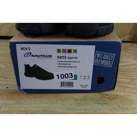 New Nautilus Safety Shoes Mens 7.5E Black Spark EH Safety Toe N2113 Work Boots main image 6